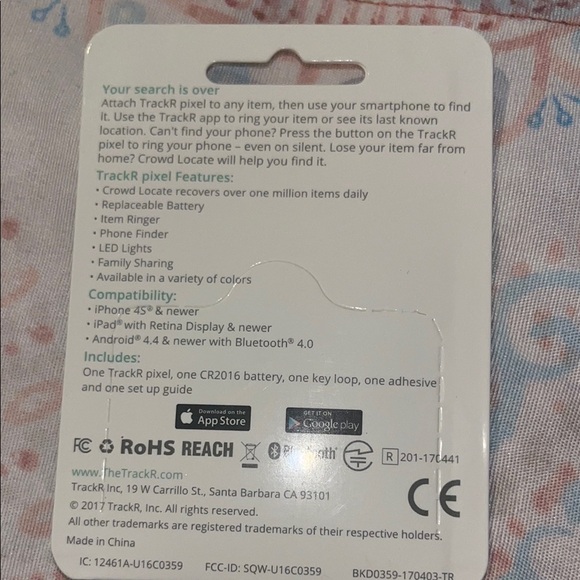 TrackR Pixel Bluetooth Tracker - Blue - Picture 2 of 2